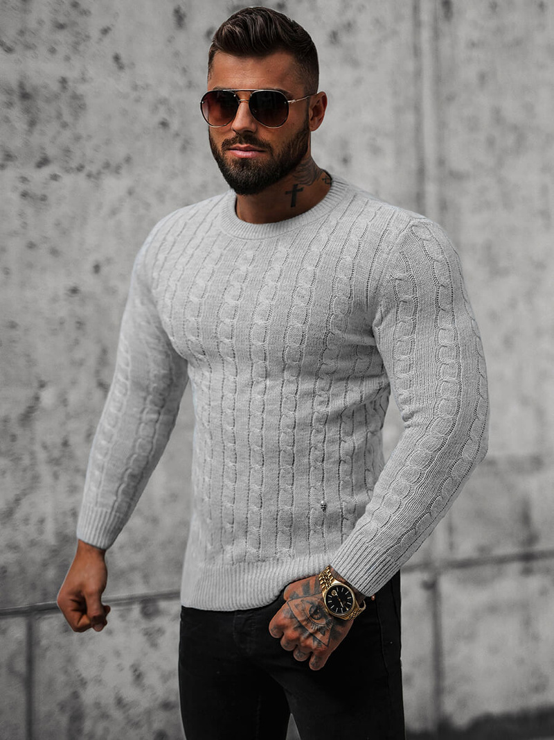 Pánsky Sveter Sivý OZONEE NB/MM6021/2Z