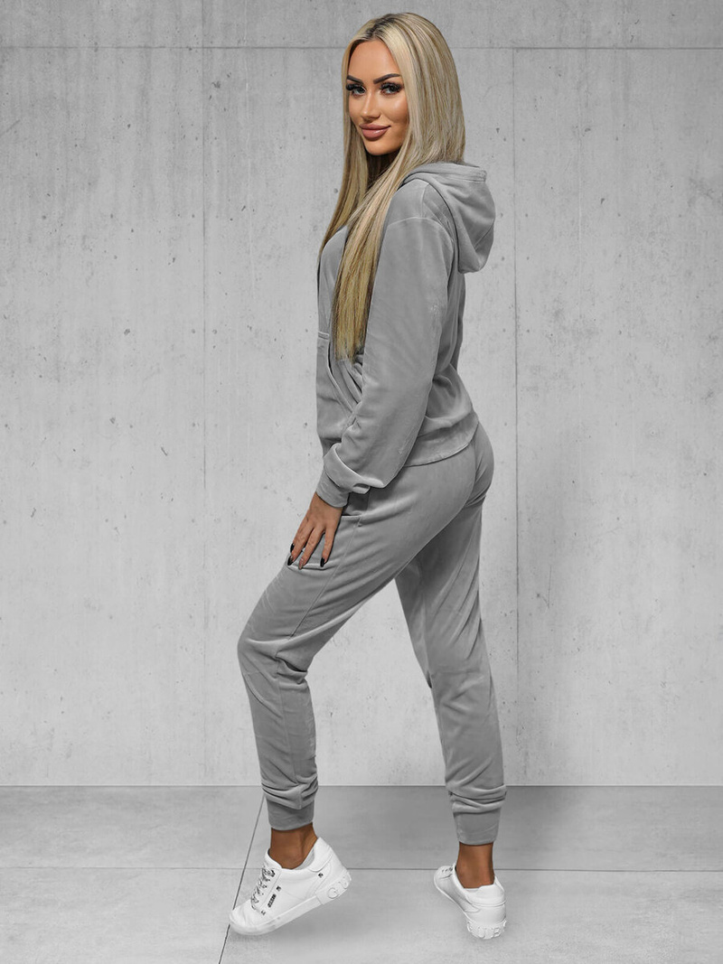 Dámska Velúrová Tepláková Súprava Sivý OZONEE JS/8C1176/2