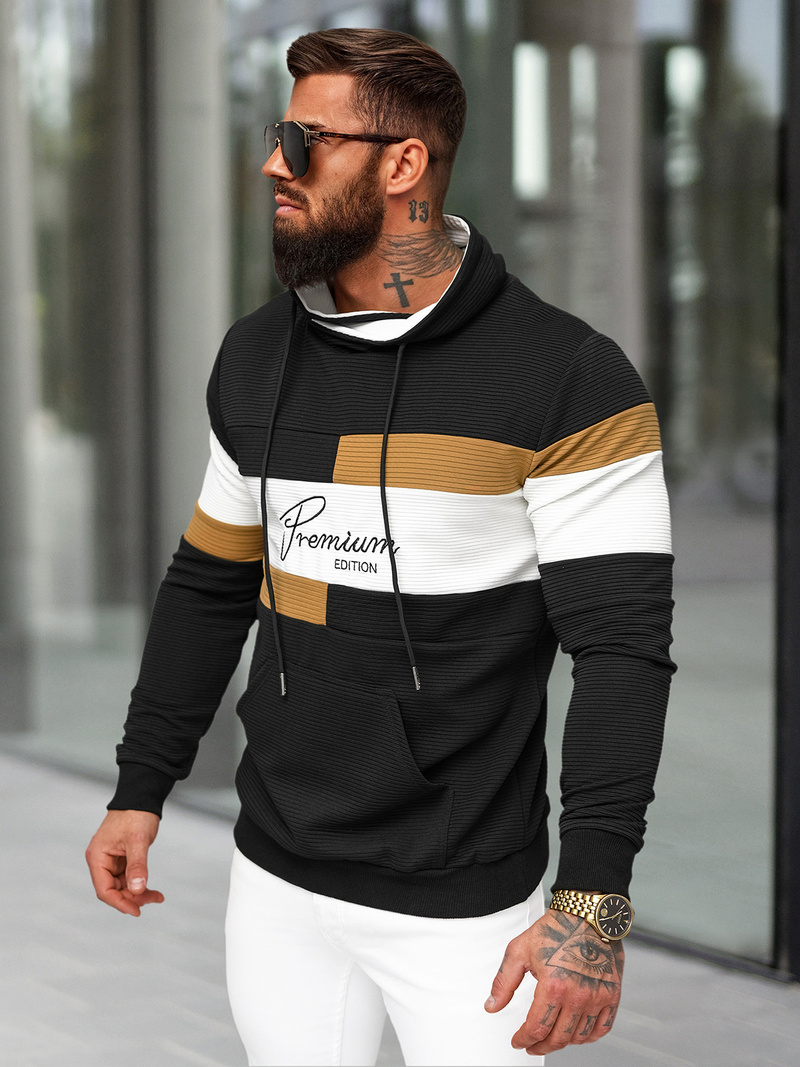 Pánska Mikina Čierna OZONEE O/B7524Z