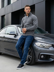 Pánska Mikina Tmavo-Sivá OZONEE JS/2002Z