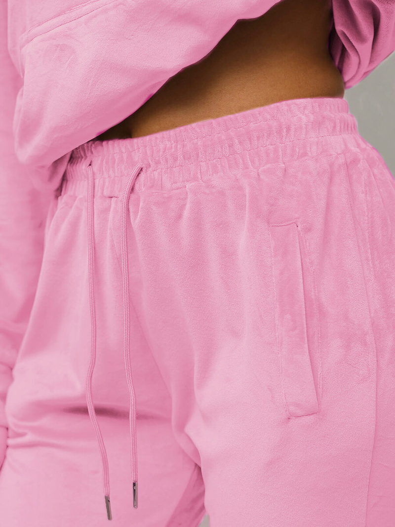 Dámska Velúrová Tepláková Súprava Prášková Ružová OZONEE O/8C1175/38Z