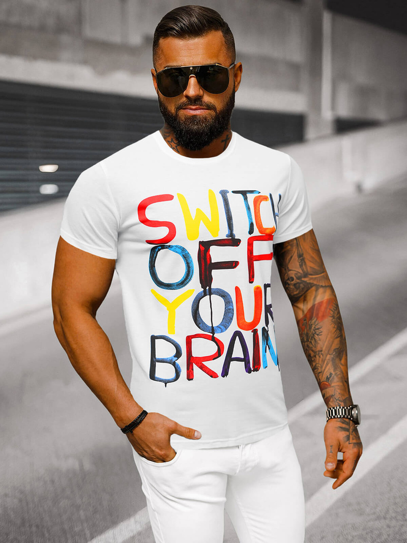 Pánske Tričko Biele OZONEE O/T125/1Z