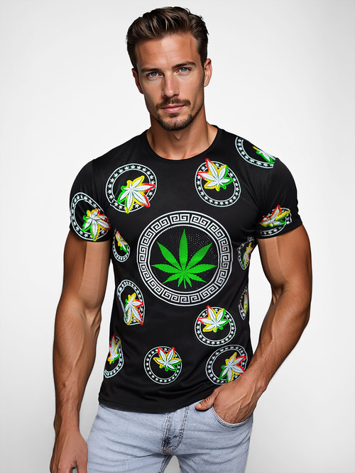 Pánske Tričko Čierne OZONEE O/T135/3Z