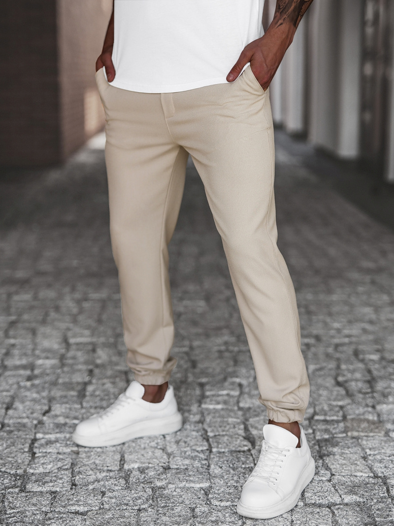 Pánske chino nohavice béžové OZONEE DJ/5539Z