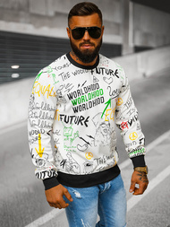 Pánska Mikina Biela OZONEE JS/8B1228/1