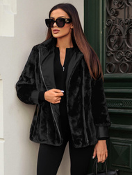 Dámska bunda čierna OZONEE JS/11Z8075Z