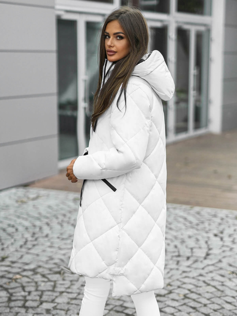 Dámska bunda biela OZONEE JS/5M3168/281Z