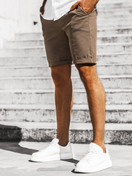 Pánske chino kraťasy hnedé OZONEE DJ/1006