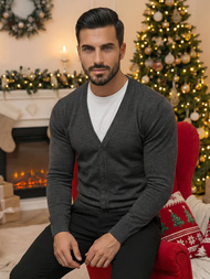 Pánsky Sveter Grafitové OZONEE NB/MM6006/3Z