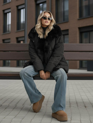 Dámska bunda čierna OZONEE JS/16M9185/392