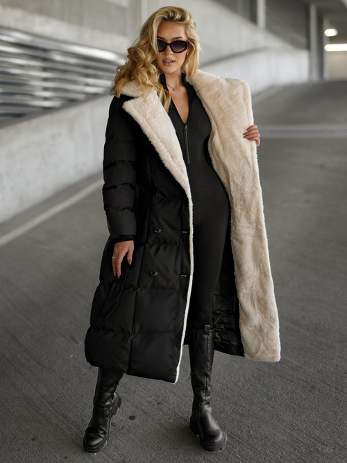 Dámska Bunda Čierno-Bielé OZONEE JS/16M9168/392B