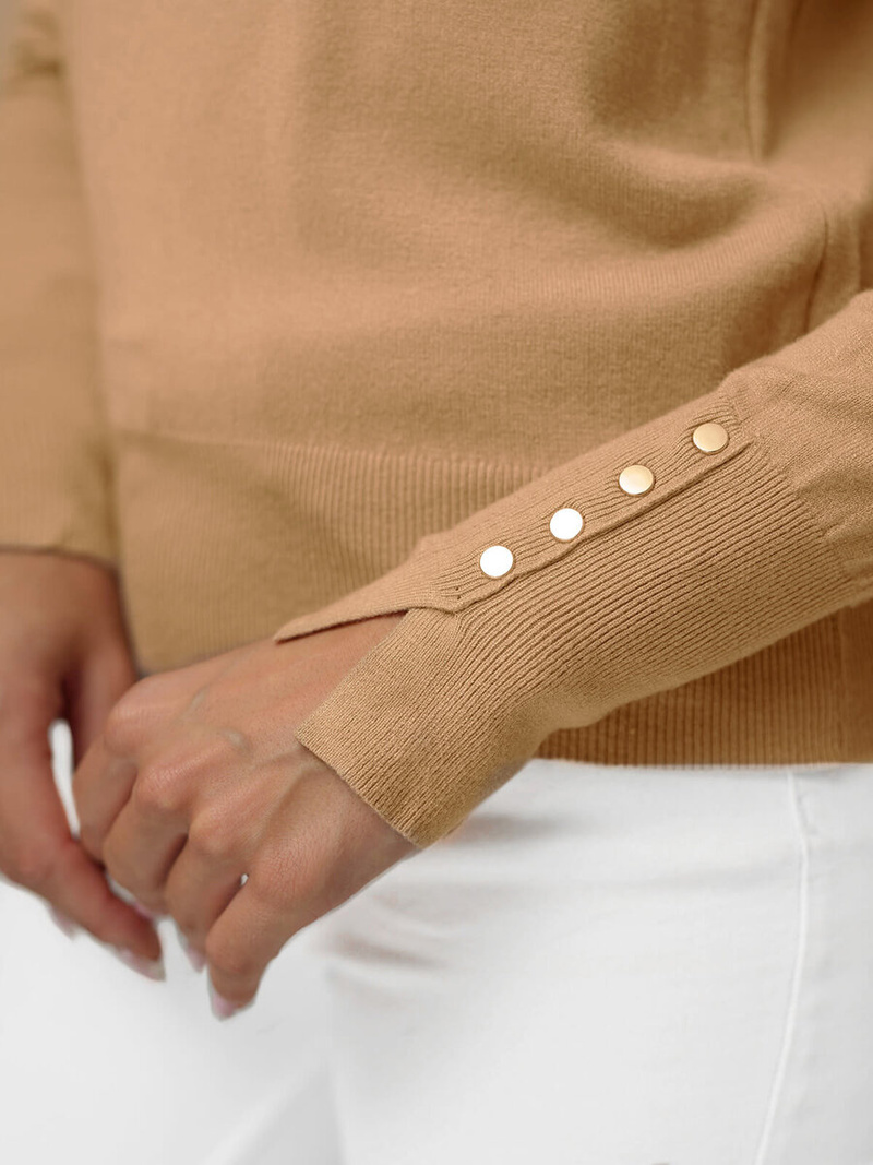 Dámsky Sveter Svetlý-Camel OZONEE JS/8004/2