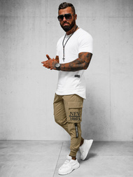 Pánske Chino Nohavice Tmavo-Béžové OZONEE O/PS5516