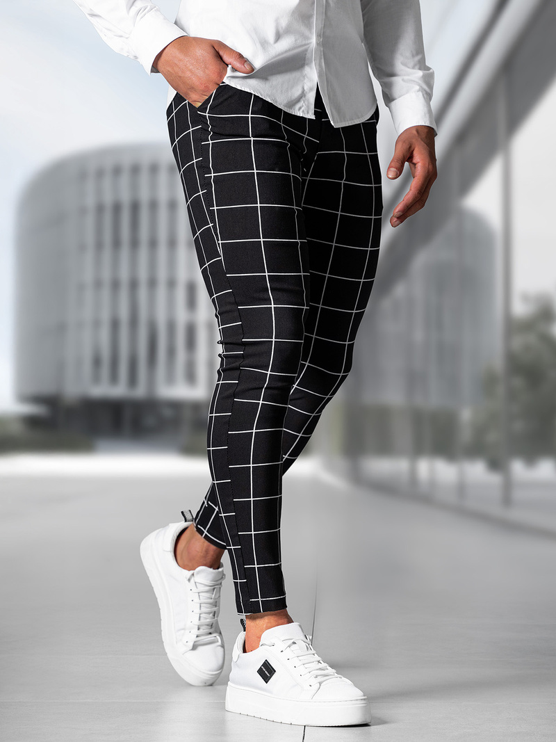 Pánske Chino Nohavice Čierne OZONEE O/P4009Z