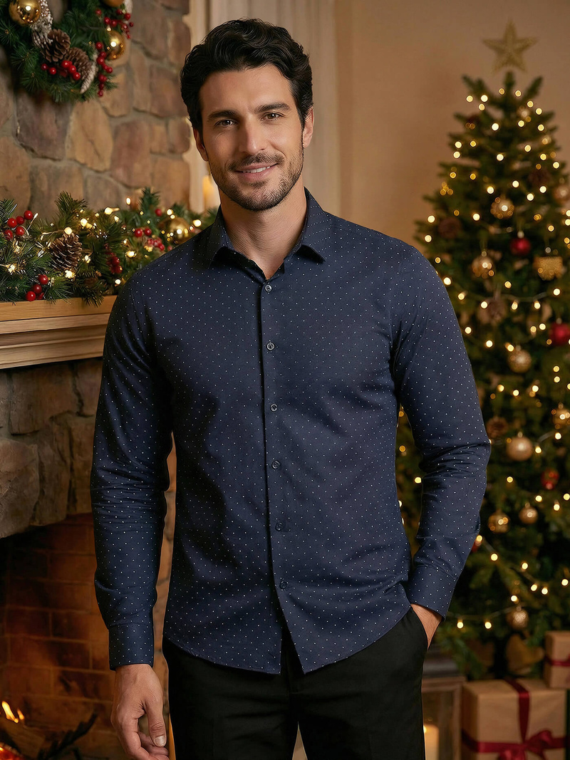 Pánska Košeľa Námornícka Modré OZONEE V/V183Z