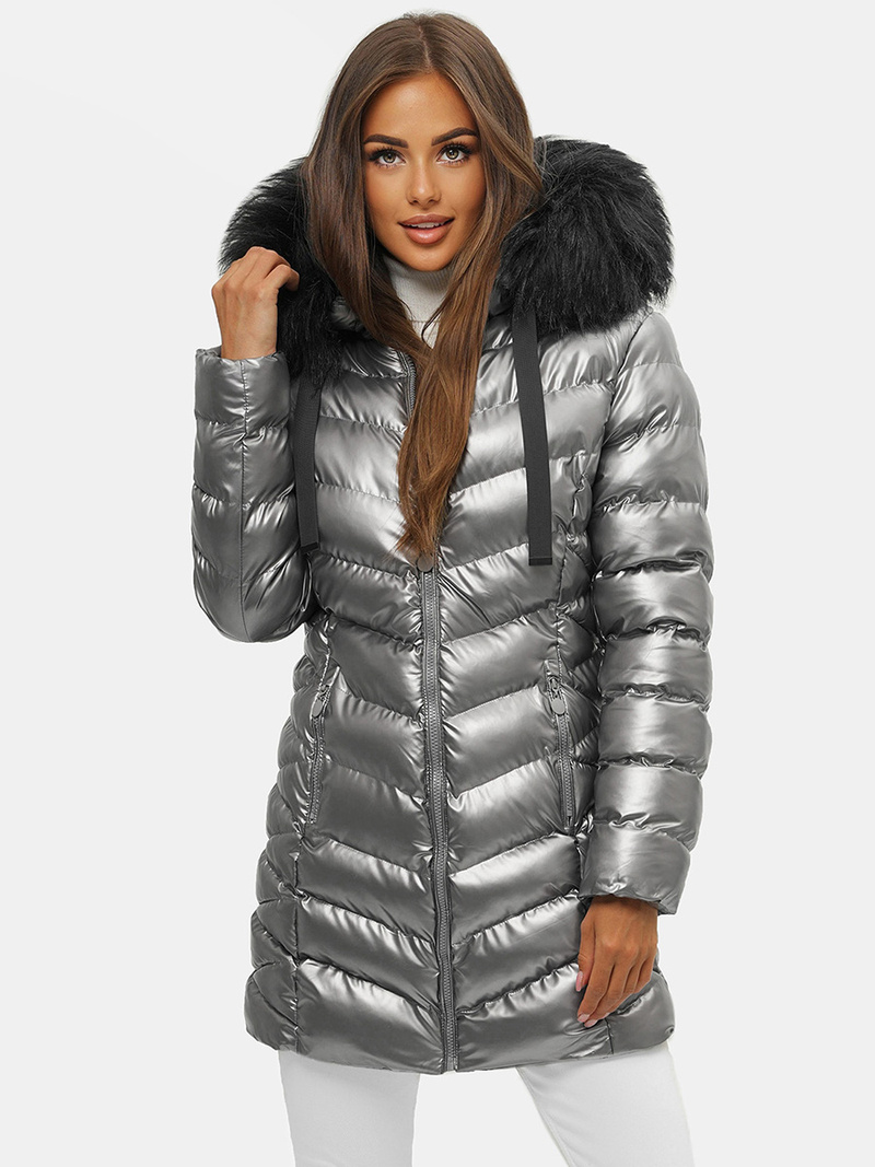 Dámska Bunda Strieborná OZONEE JS/M778/401