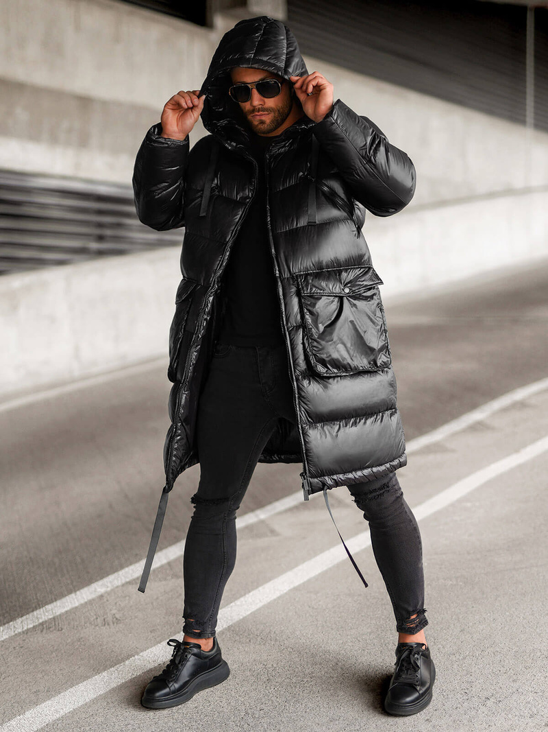 Pánska zimná bunda čierna OZONEE O/M3205Z