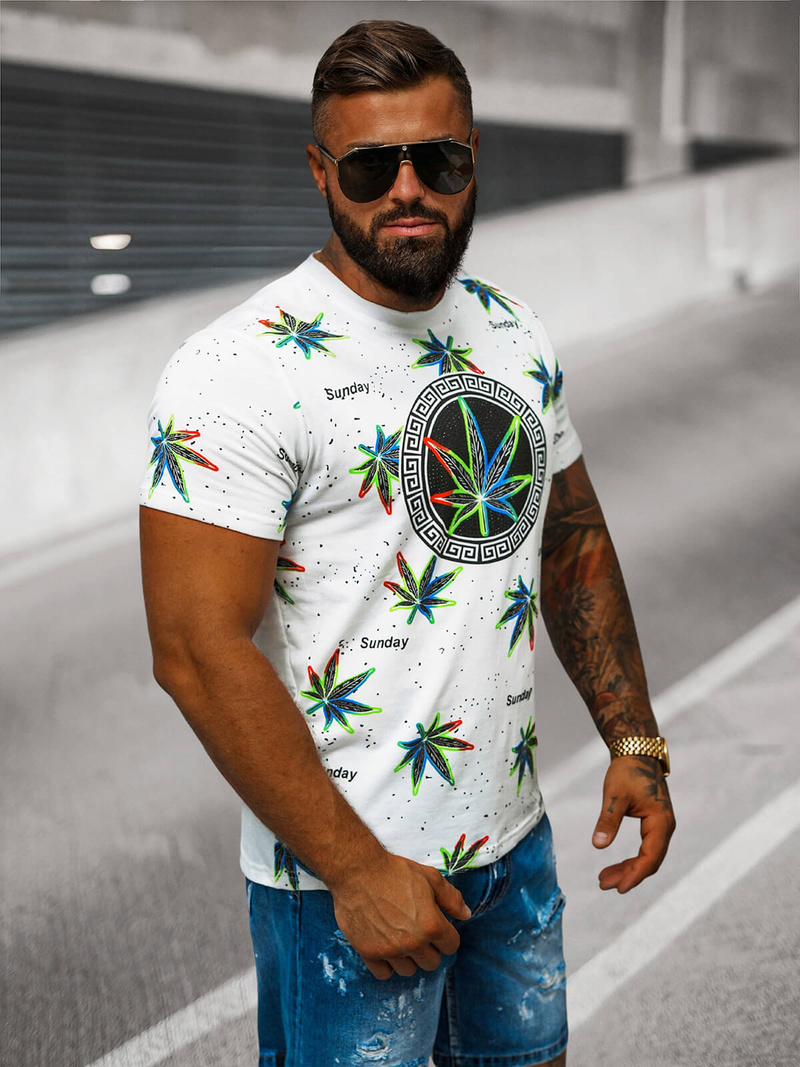 Pánske Tričko Biele OZONEE O/T136/1