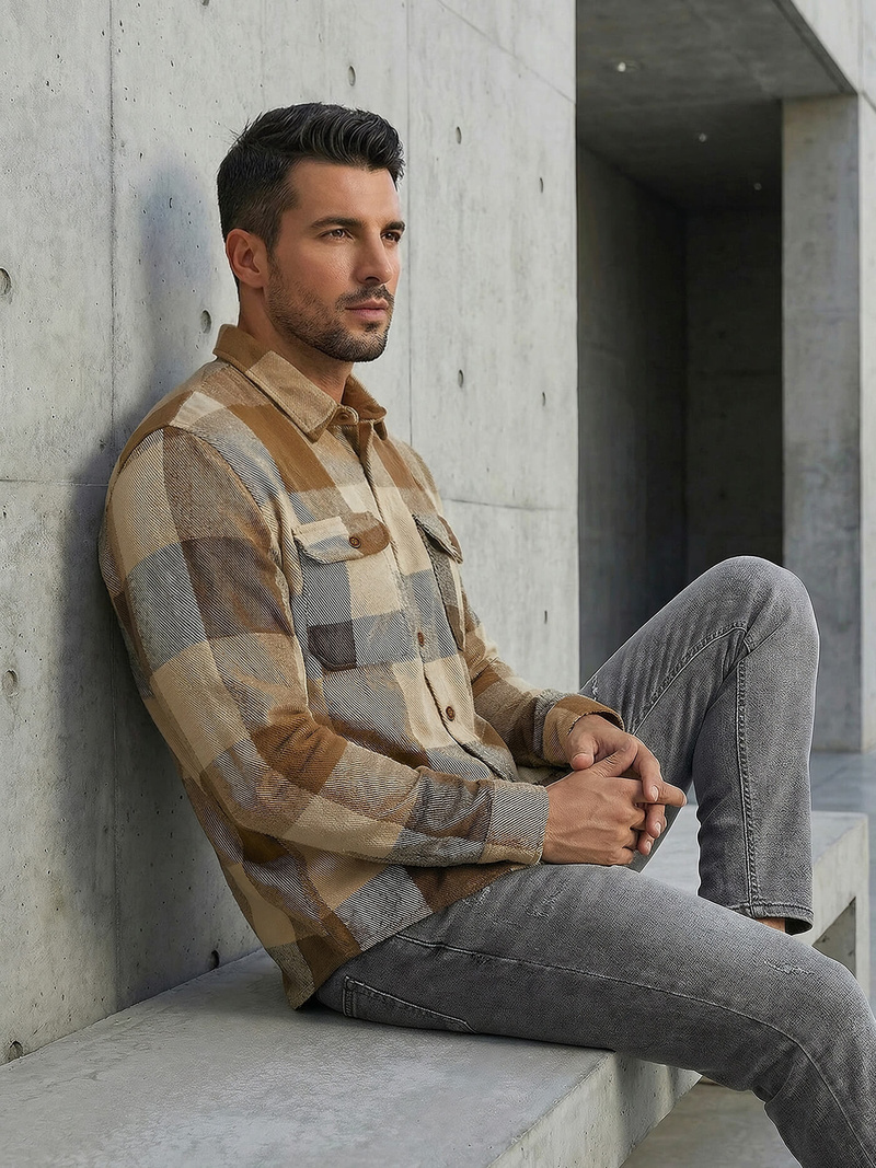 Pánska košeľa Camelová OZONEE NB/MC728KZ