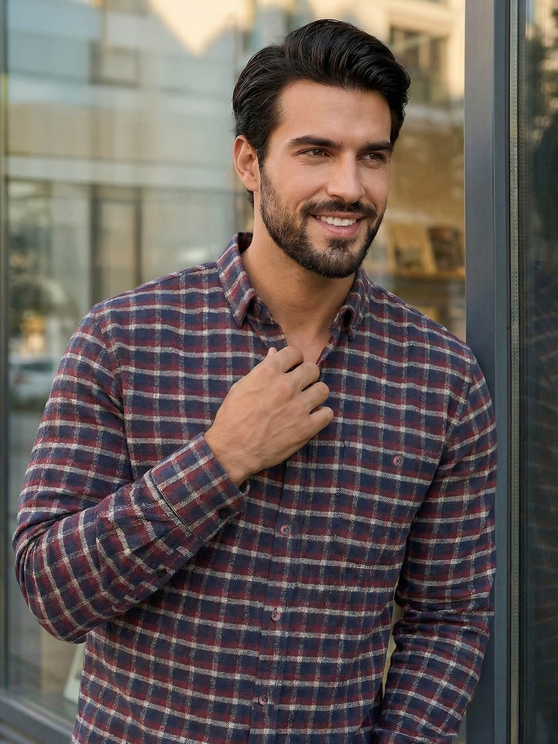 Pánska Košeľa Bordová OZONEE V/V176Z