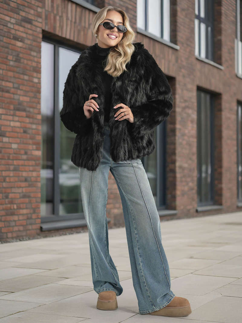 Dámska bunda čierna OZONEE JS/11Z8261