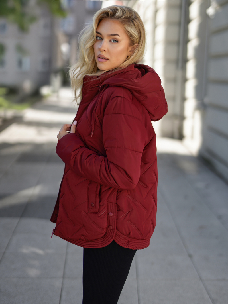 Dámska bunda burgundsko OZONEE JS/16M9300/06