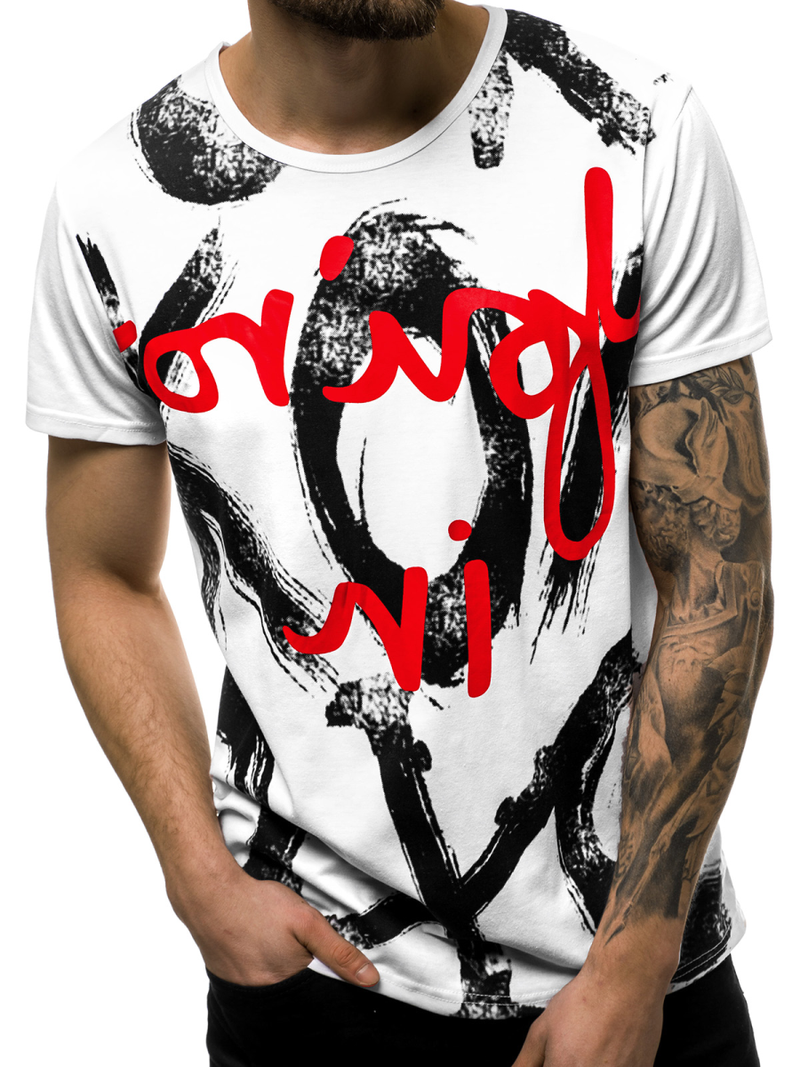 Pánske Tričko Biele OZONEE JS/KS1985