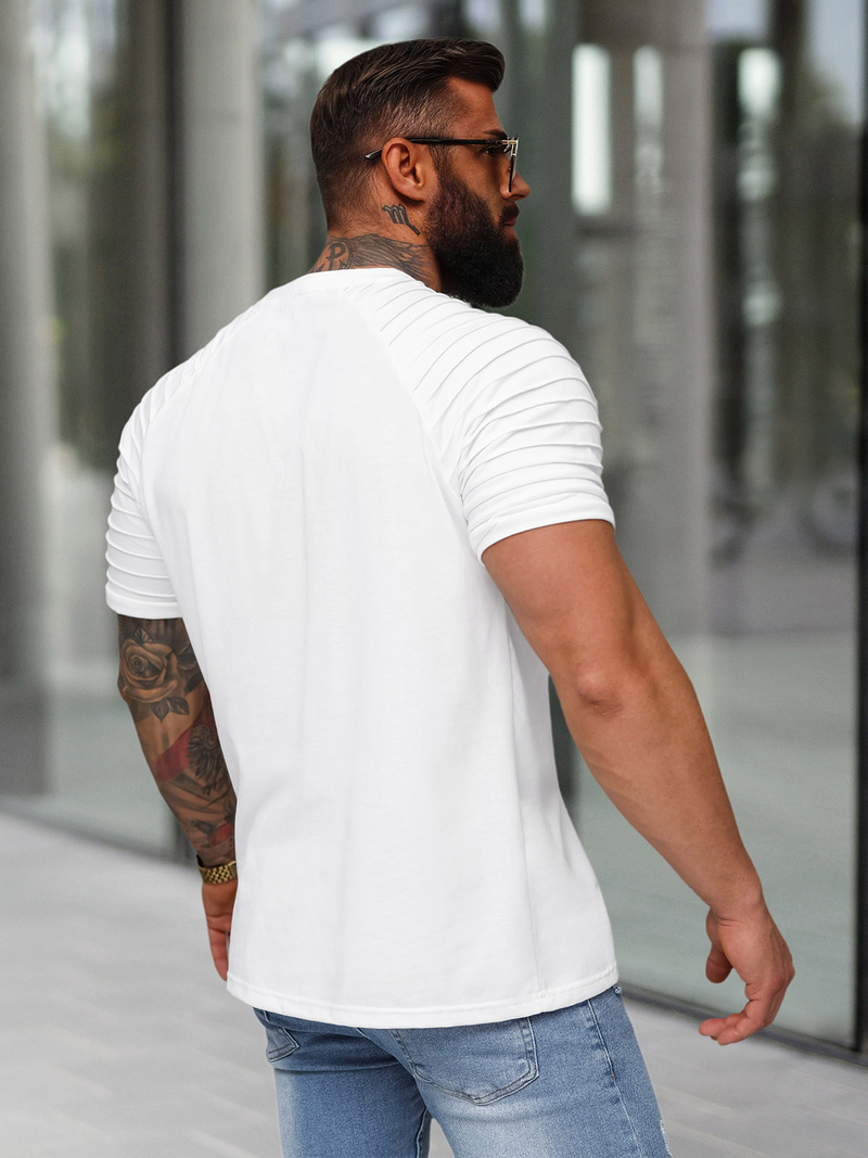 Pánske Tričko Bielé OZONEE JS/8T88/1Z