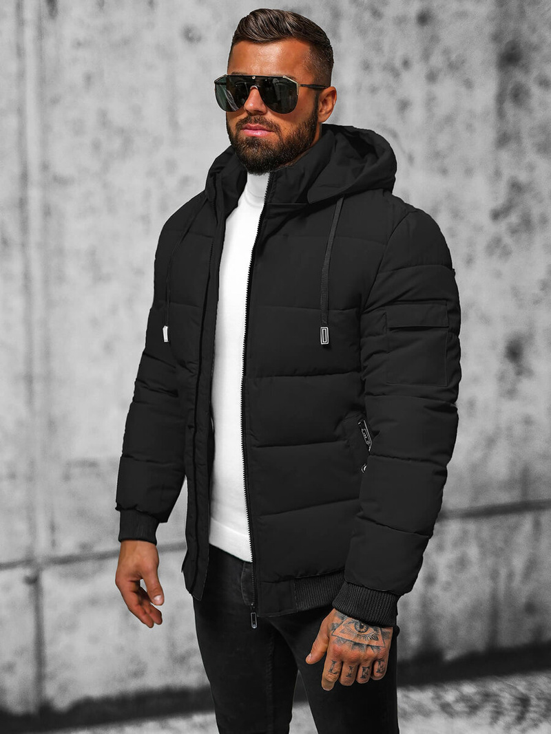 Pánska Bunda Čierna OZONEE JS/31M5006