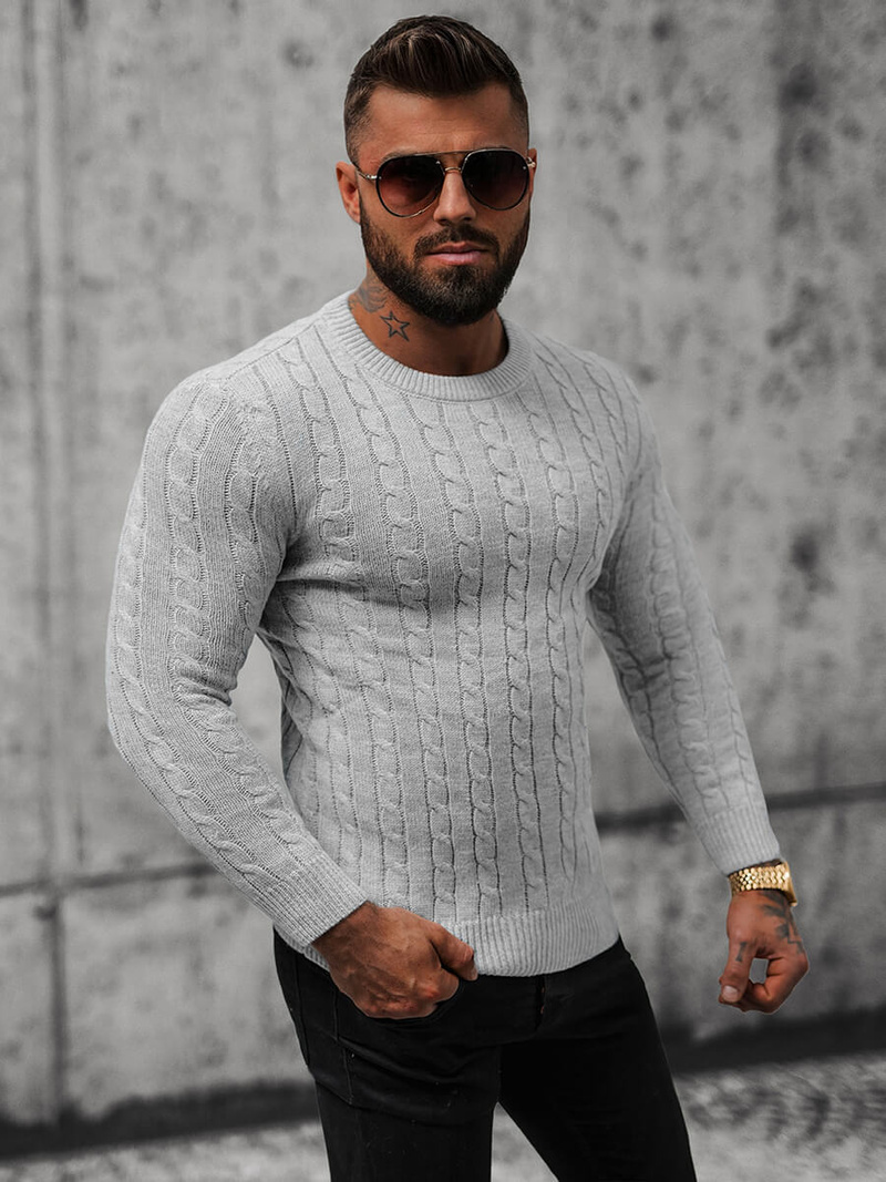 Pánsky Sveter Sivý OZONEE NB/MM6021/2Z