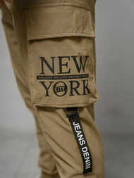 Pánske Chino Nohavice Tmavo-Béžové OZONEE O/PS5516