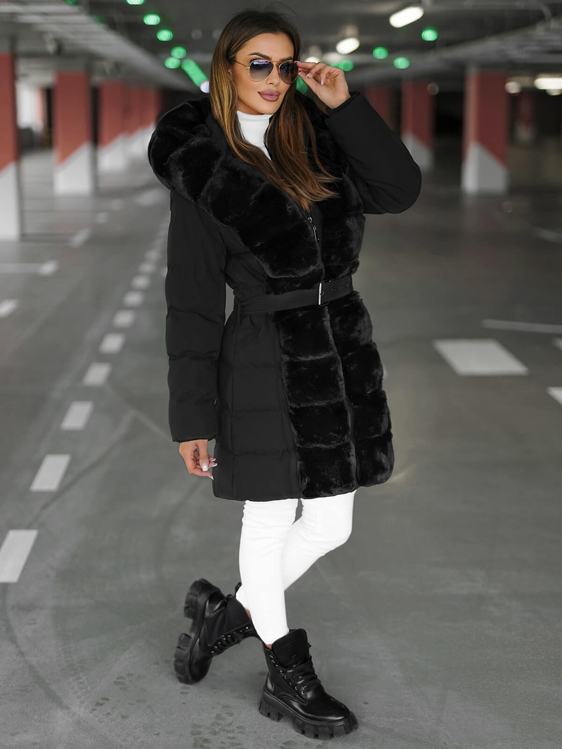 Dámska bunda čierna OZONEE JS/5M3158/392Z