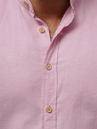 Pánska Košeľa Svetlo Ružová OZONEE O/V37