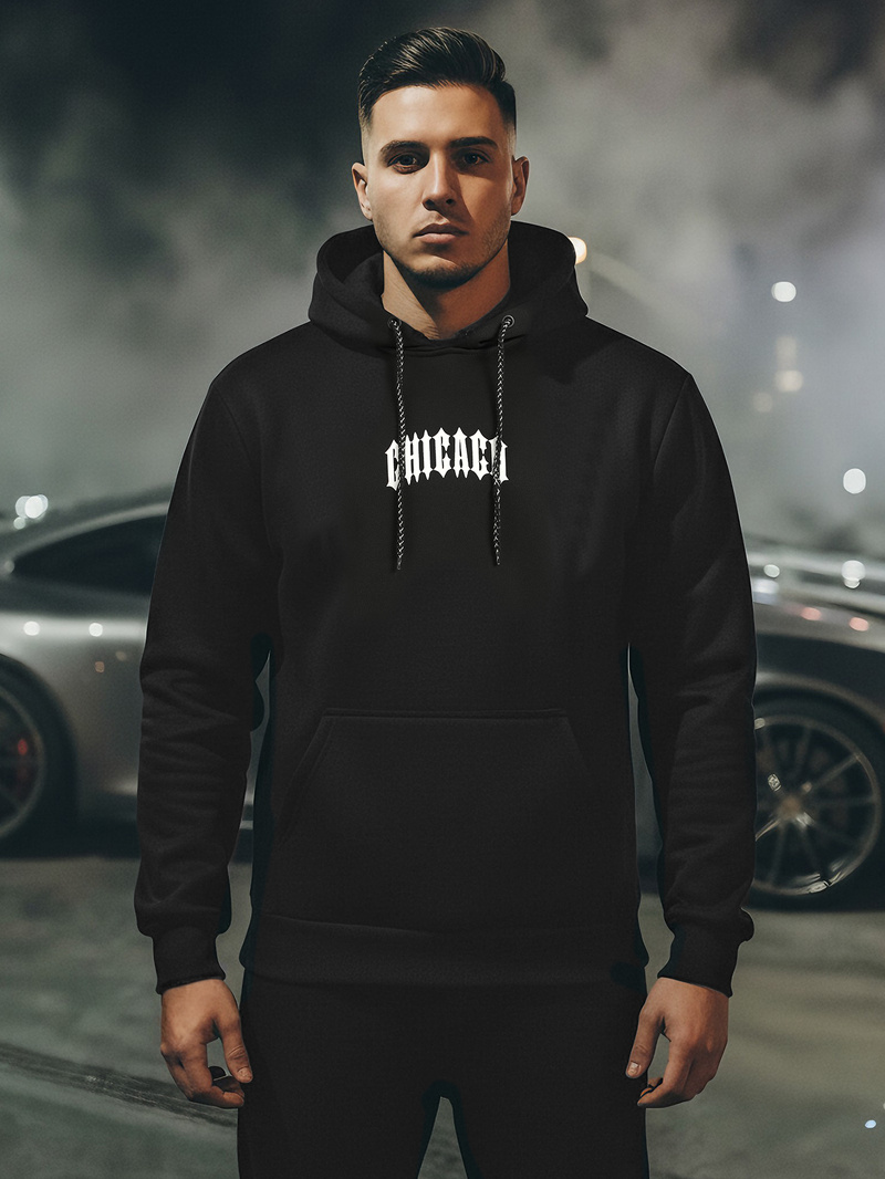 Pánska Mikina Čierna OZONEE JS/21B1903/3