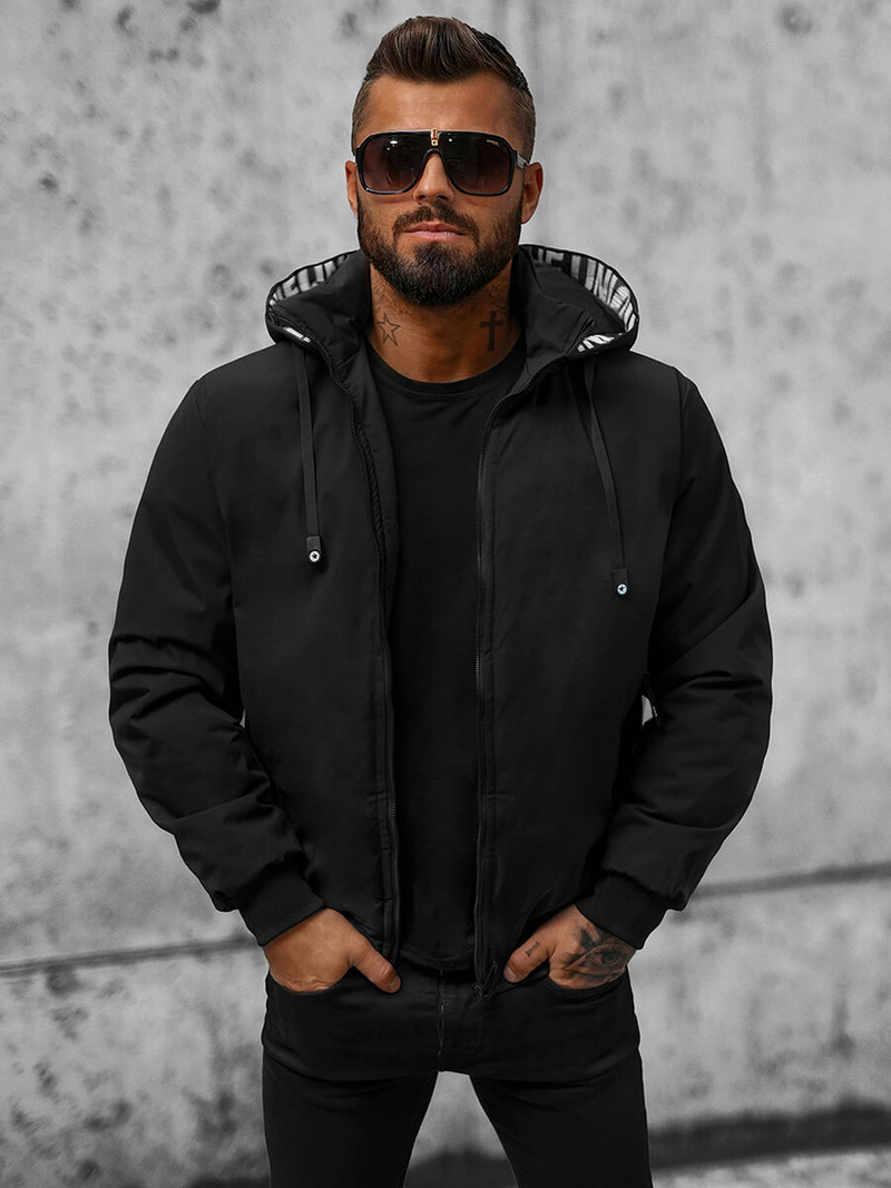 Pánska Bunda Čierna OZONEE JS/5M3111/392