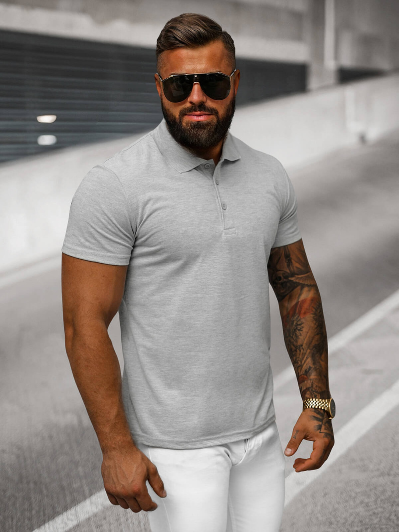 Pánska Polokošeľa Sivé OZONEE JS/8T80/2Z