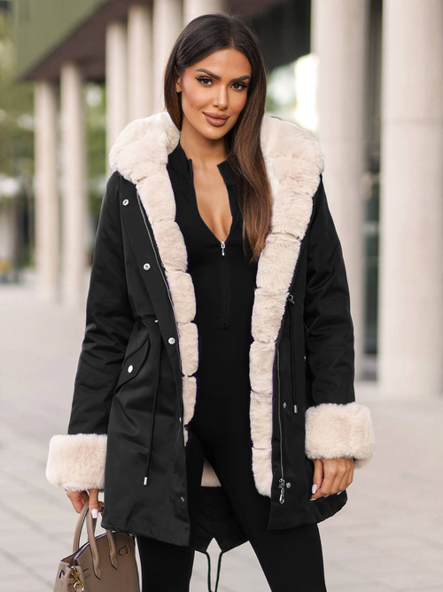 Dámska Zimná Bunda Čierna OZONEE JS/M763/392Z