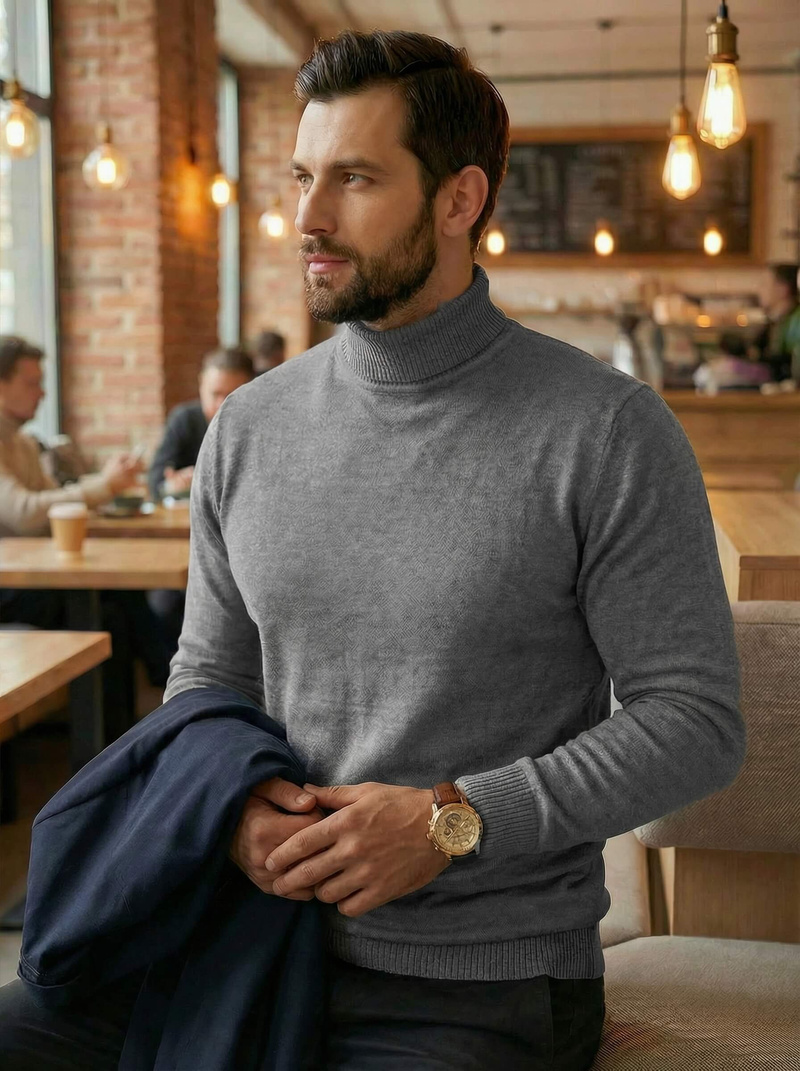 Pánsky Sveter Sivý OZONEE JS/59B3603/2