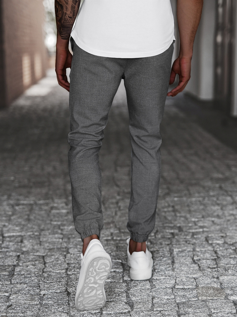 Pánske chino nohavice Tmavo-sivé OZONEE DJ/5539Z