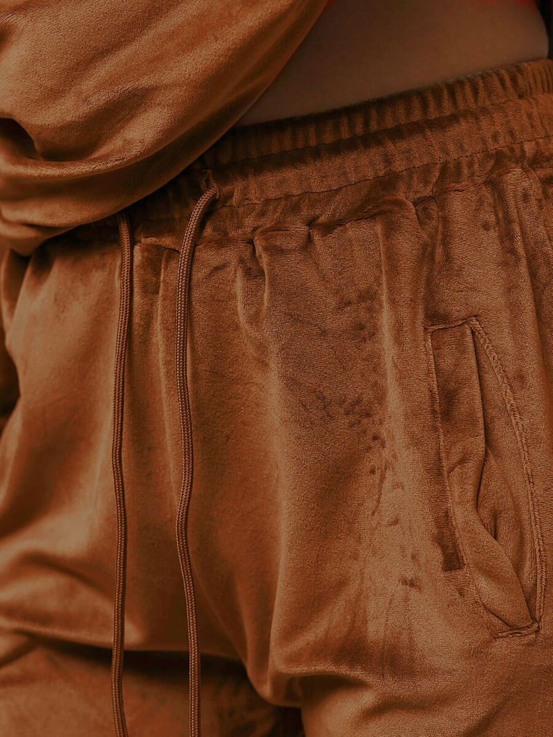 Dámska Velúrová Tepláková Súprava Hnedý OZONEE O/8C1175/33Z