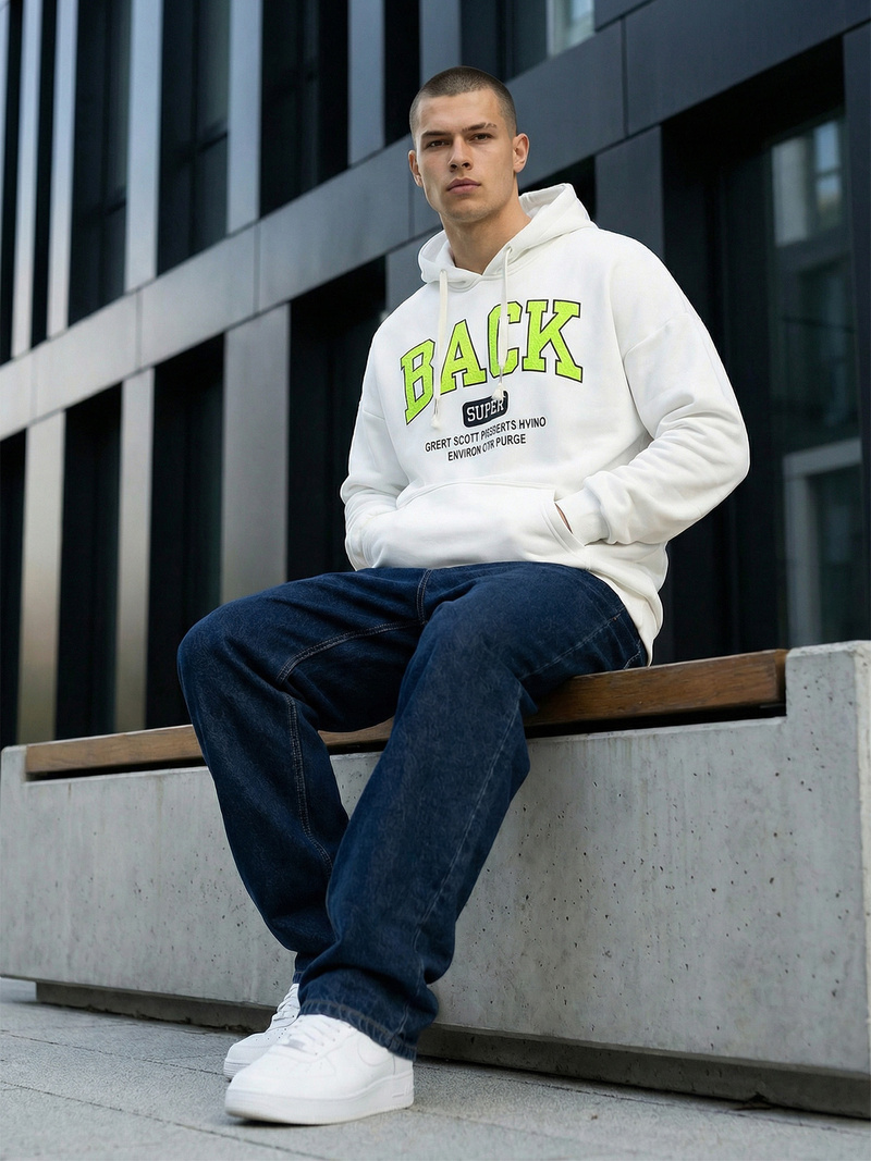 Pánska Mikina Biela OZONEE O/TT30513Z