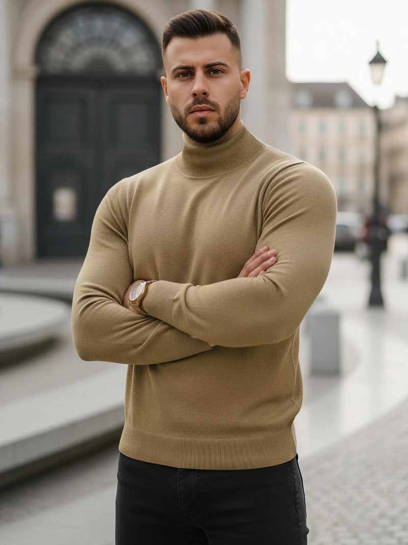 Pánsky Sveter Camelový OZONEE V/V24503