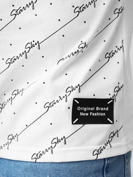 Pánske Tričko Biele OZONEE O/QQ1323