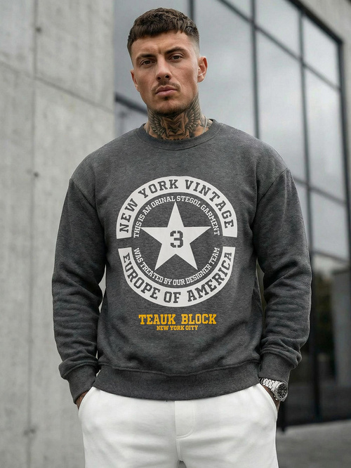 Pánska Mikina Grafitová OZONEE JS/8B1768/5