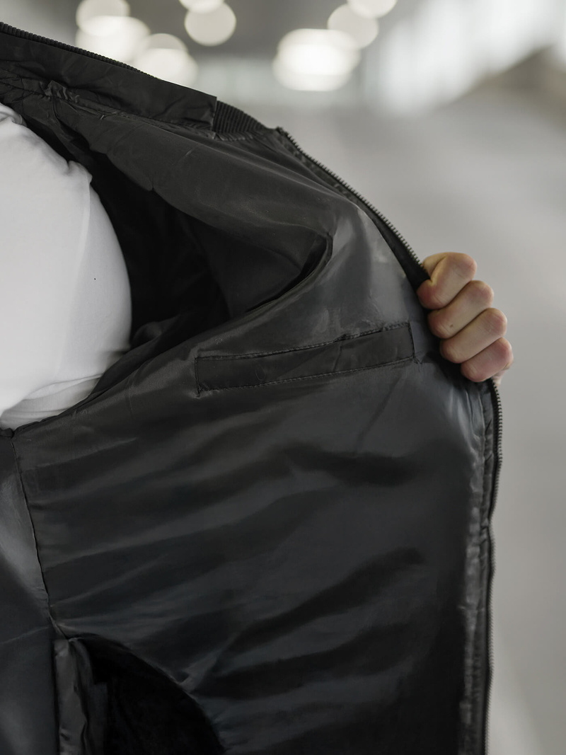 Pánska Bunda Čierna OZONEE JS/8M986/392Z