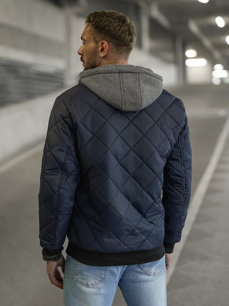 Pánska Bunda Námornícka Modrá OZONEE JS/8M986/215Z