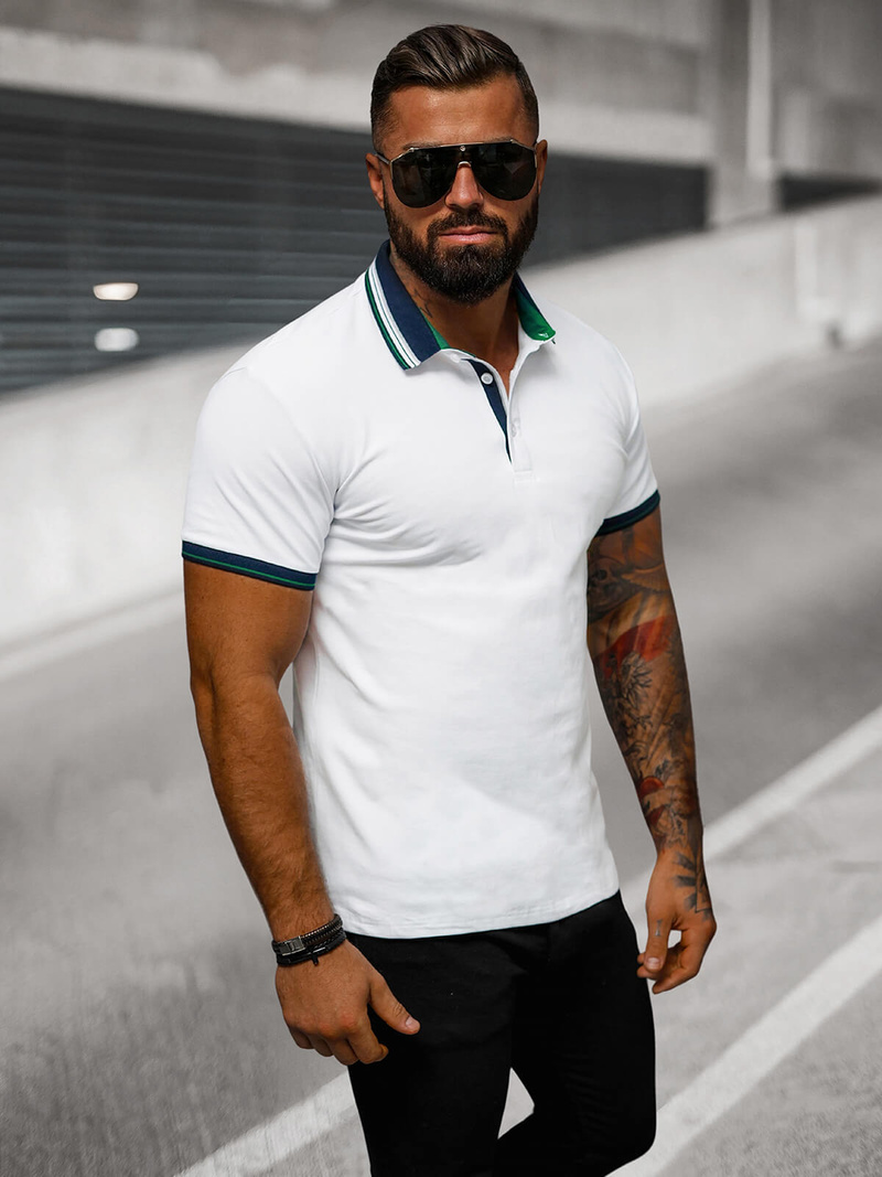 Pánska Polokošeľa Bielé OZONEE O/DA729