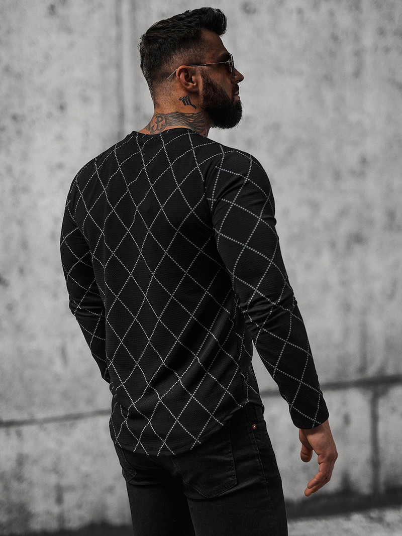 Pánska Mikina Čierna OZONEE O/5919BZ