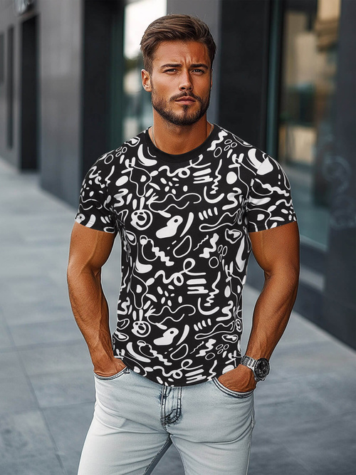 Pánske Tričko Čierne OZONEE JS/8T1205/3Z