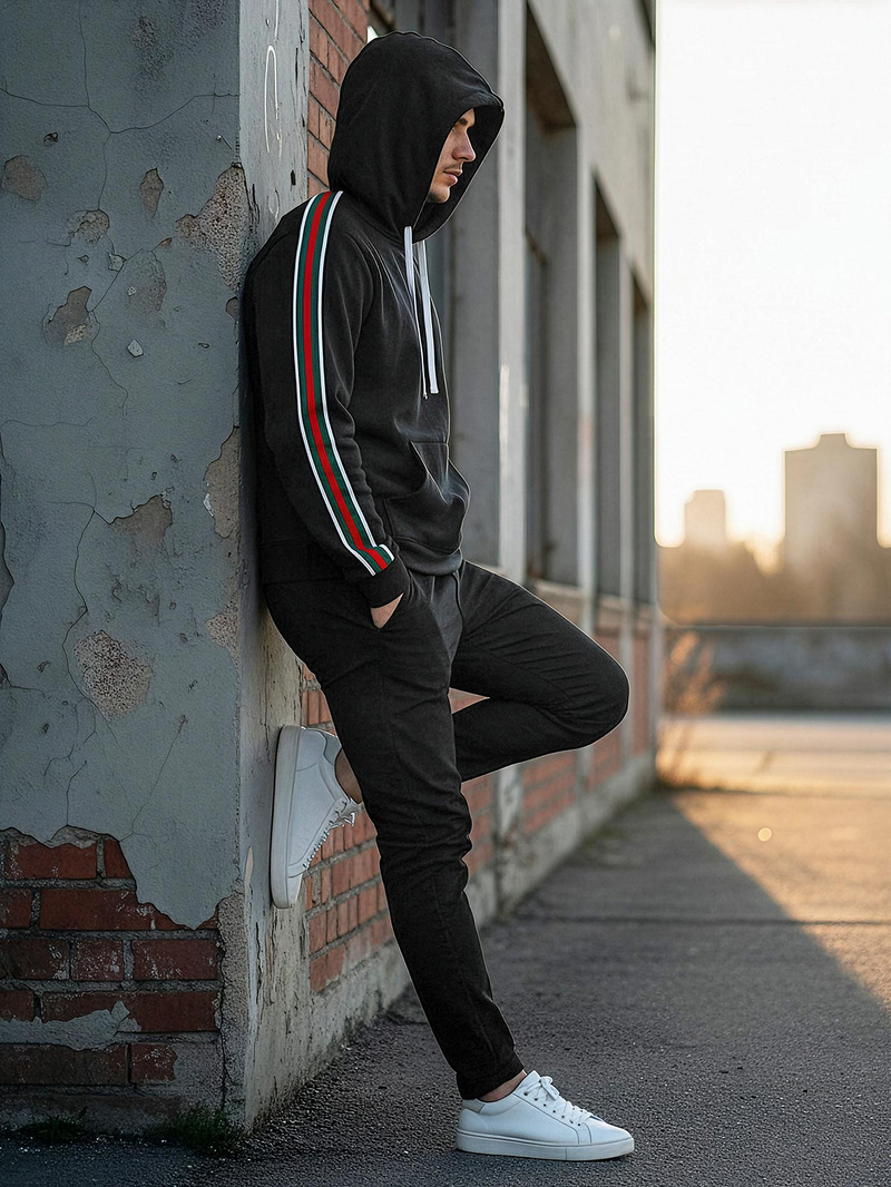 Pánska Mikina Čierna OZONEE JS/8B1731/3